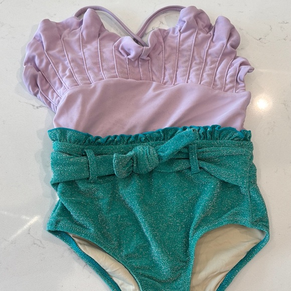 Shade Critters Other - Girls Mermaid Purple and Teal Ruffled Swimsuit